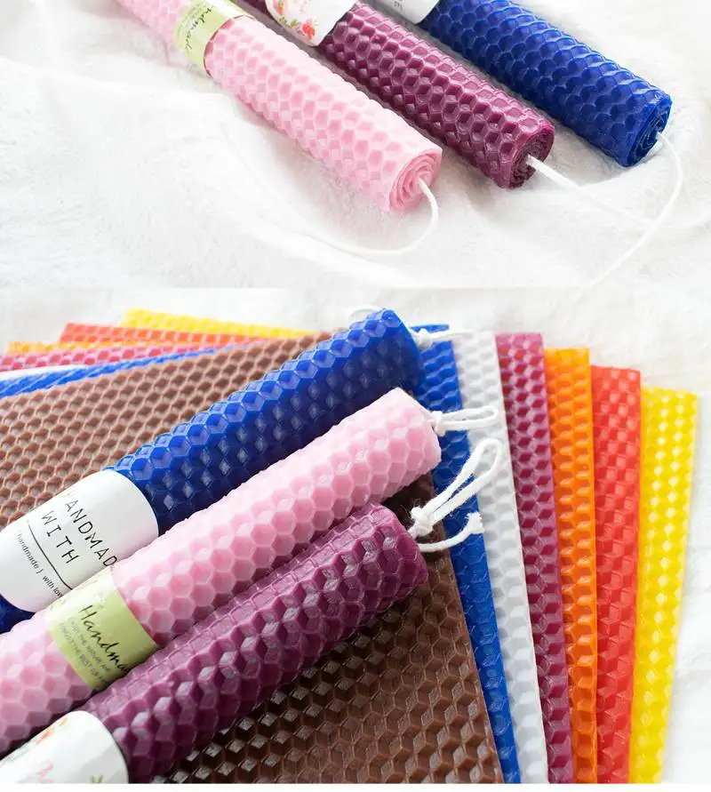 Color Beeswax DIY Candle Making Materials 20x20cm 10 Pieces