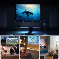 Écran de projecteur extérieur, équipement vidéo pliable et Portable, grand écran de théâtre enroulable magnétique pour Camping intérieur, camping-car, arrière-cour 5