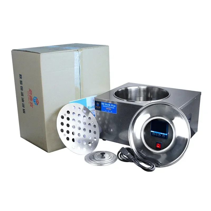 Laboratory digital display constant temperature single hole oil bath pot stainless steel oil bath pot can be timed