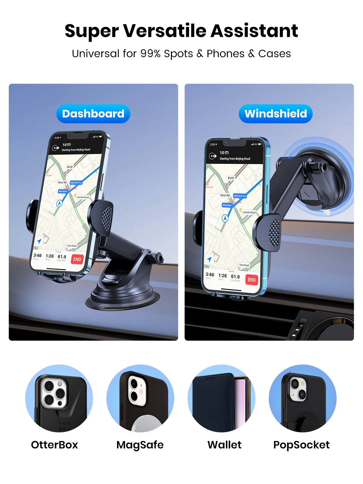 Olixar Windscreen & Dashboard Universal Car Phone Holder