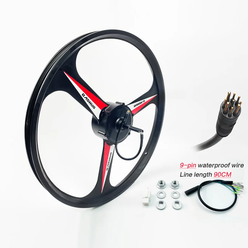 שיפור מנוע אופניים חשמליים 36V48V לא משונן עם שיניים 20 24 26 אינץ 'מנוע גלגל משולב לאופני הרים