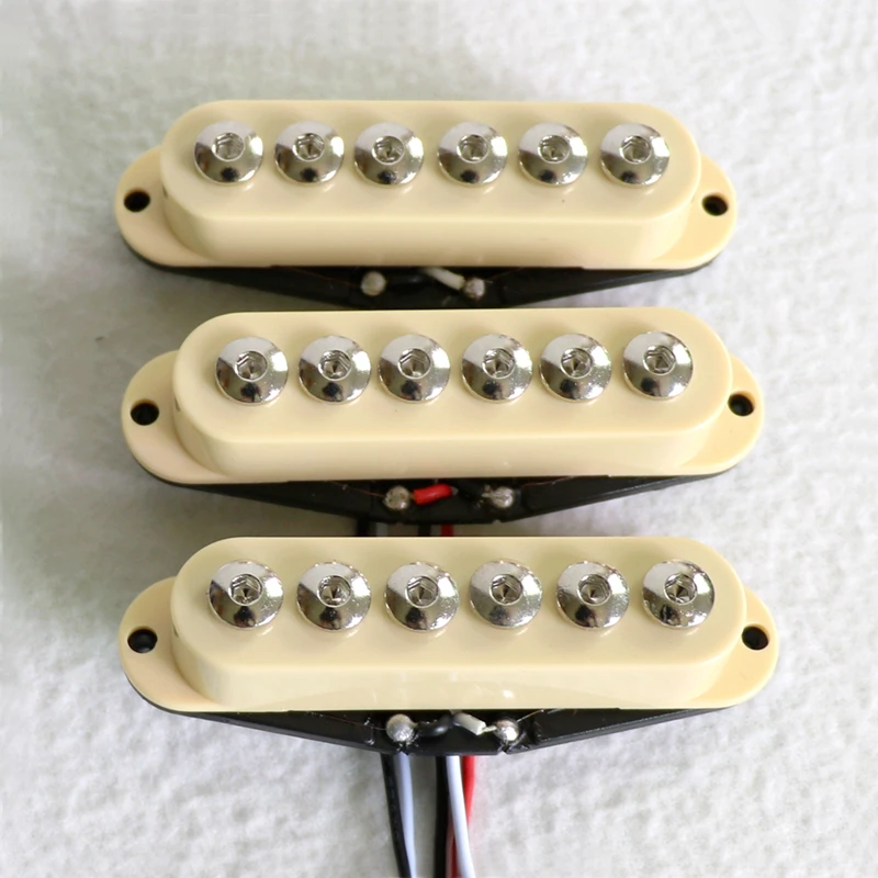Donlis 1set Large Hex Pole Piece Single Coil Strat Guitar Pickups With