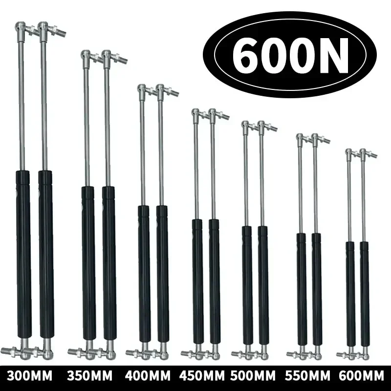 Gas Spring 2PCS Universal 600N 300/350/400/450/500/550/600mm Strut Bars Gas Spring Support Car Caravans Door Windows Hatches Boat Bus