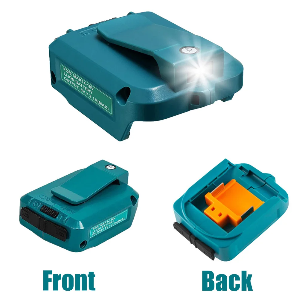 

Адаптер для аккумулятора Makita, зарядное устройство с двумя USB-портами для Makita 14-18 в ADP05 18 в BL1830 BL1840, со светодиодный светильник подсветкой