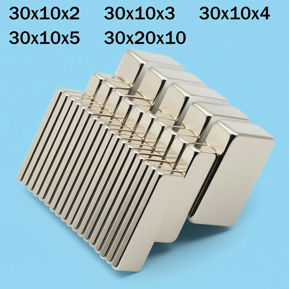 Leistungsstarker Neodym-Magnetblock, superstarke Magnete, N35 NdfeB, Permanentmagnet, Imanes-Kühlschrankmagnet, 30 x 10 x 4, 30 x 20 x 10 mm – Detail 1