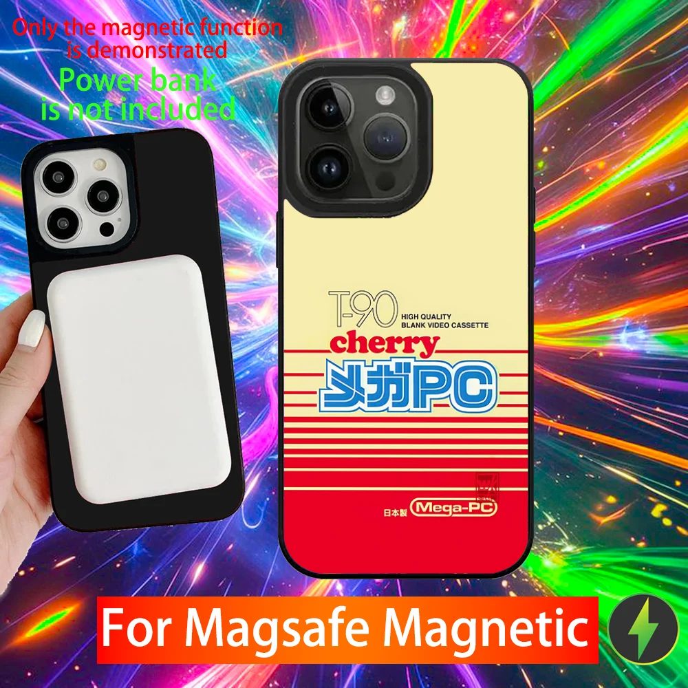 Vintage VHS Video Tape Phone Case with Magsafe Magnetic Wireless Charging Compatibility