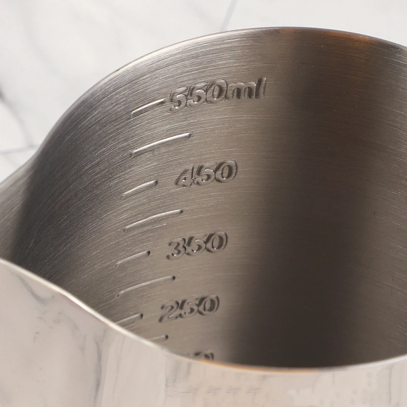 커피 라떼 우유 거품 저그, 스테인레스 스틸 저그, 에스프레소 바리스타 투수 우유 냄비, 스케일 포함, 350 ml, 550ml