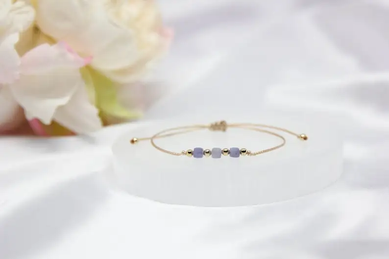 Bracciale In Tanzanite Sfaccettato Cubico