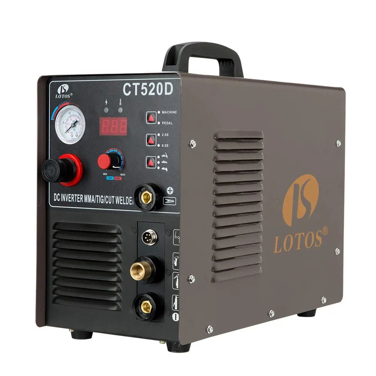 

LOTOS CT520D 50 AMP Air Plasma Cutter, 200 AMP Tig and Stick/MMA/ARC Welder 3 in 1 Combo Welding Machine, 5/8 Inch Clean Cut