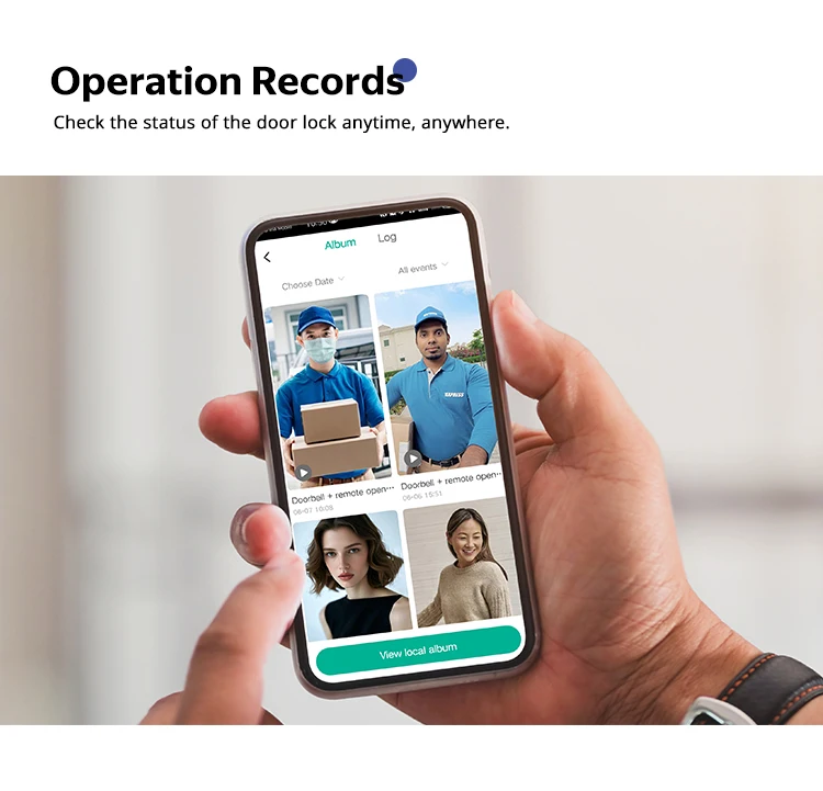 Facial Recognition Video call Automatic Door Lock TUYA Front Door Fingerprint Sm