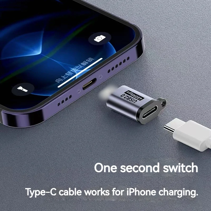 알루미늄 마이크로 USB to 타입 C 어댑터 미니 USB C 480Mbps 고속 데이터 충전 커넥터 폰 고프로 MP3 카메라 하드 디스크용