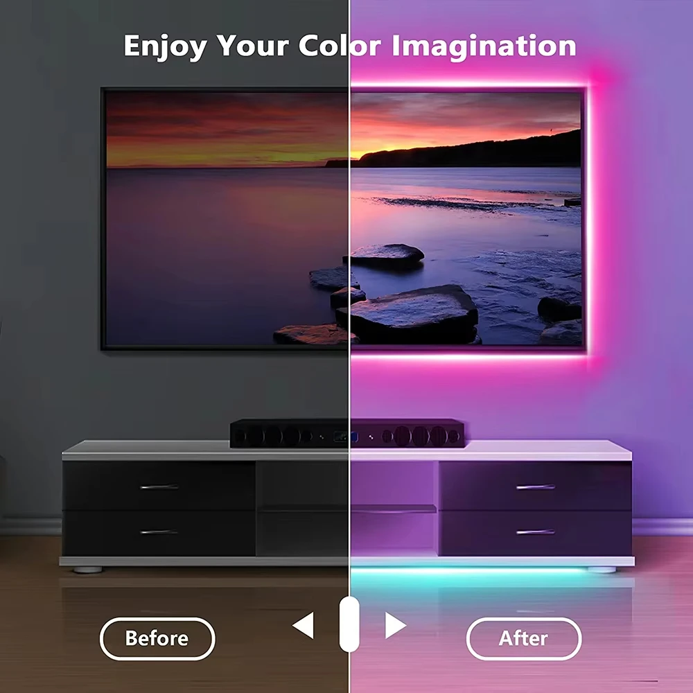 XIAOMI Tape LED Strip Light Bluetooth USB 5050 SMD 5V USB RGB Lights Flexible Lamp Tape Ribbon Self-adhesive TV Desktop Diode 2