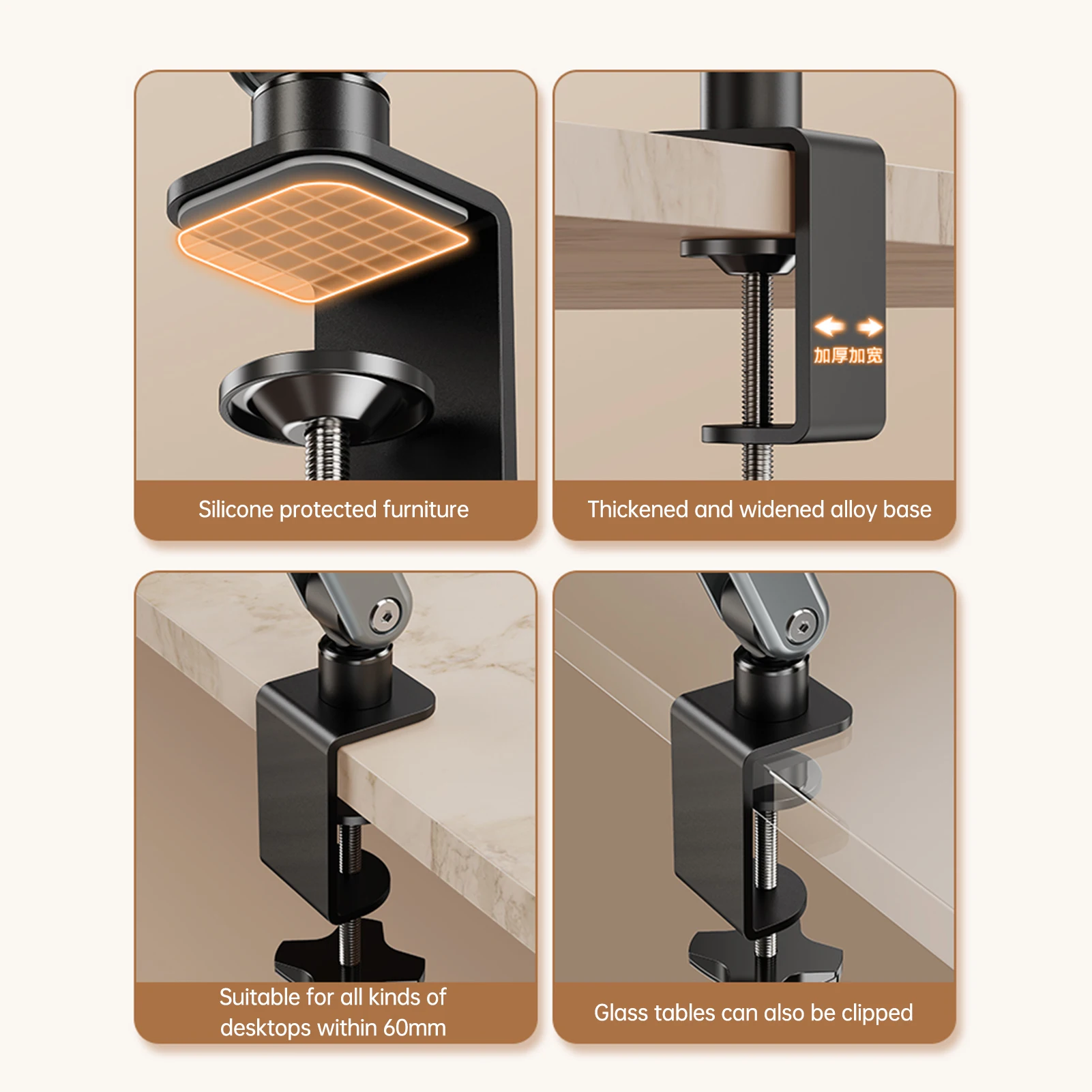 حامل كتب مكتبي للقراءة مع ذراع ناتئ قابل للدوران 3...