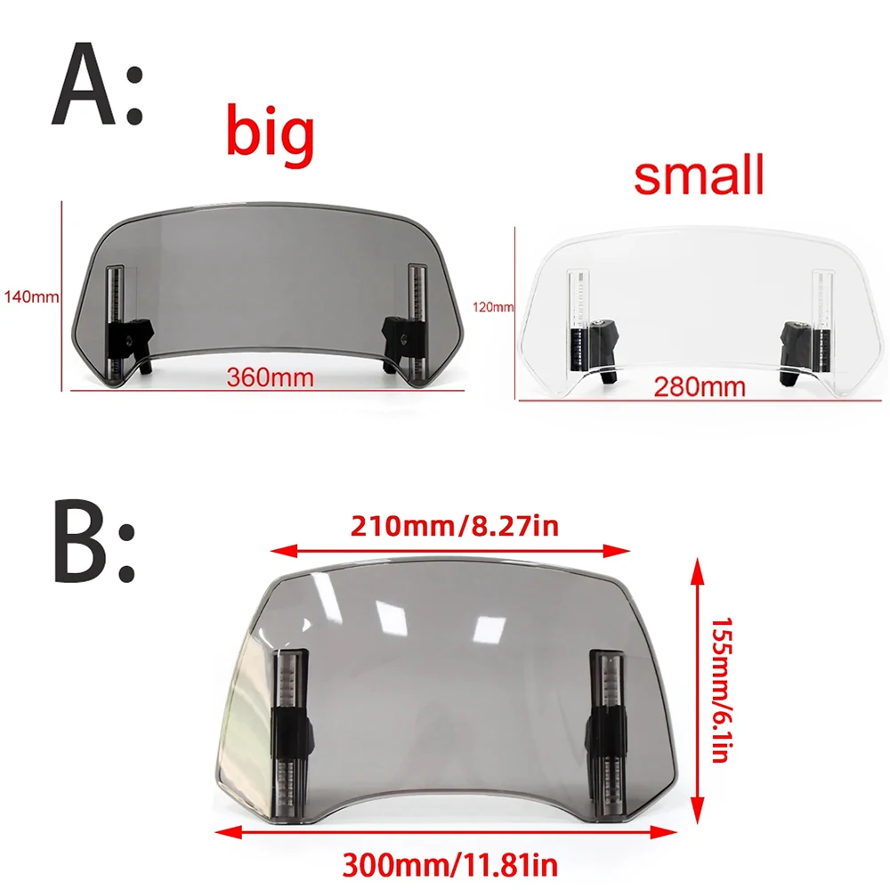 CanAm Spyder Wind Protection Universal Motorcycle Windshield Extension - Adjustable  Spoiler For Can-Am Spyder Windshield Spoiler, image size:1000x1000
