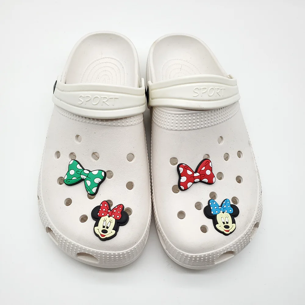 Original Cartoon PVC Shoe Buckle Charms DIY Mickey and Minnie Garden Shoes  Upper Decorations Accessories Croc Jibz Fit Kids Gift