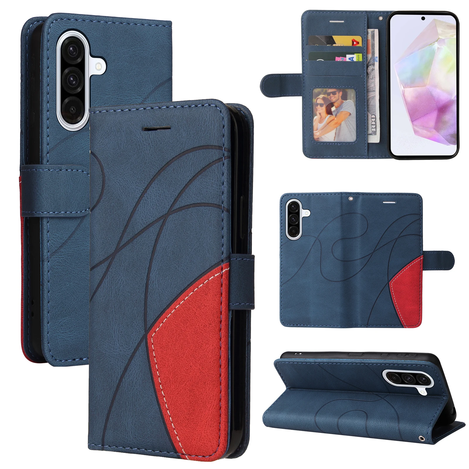 Elegant Leather Flip Phone Case - Fashionable Magnetic Wallet and Stand Cover