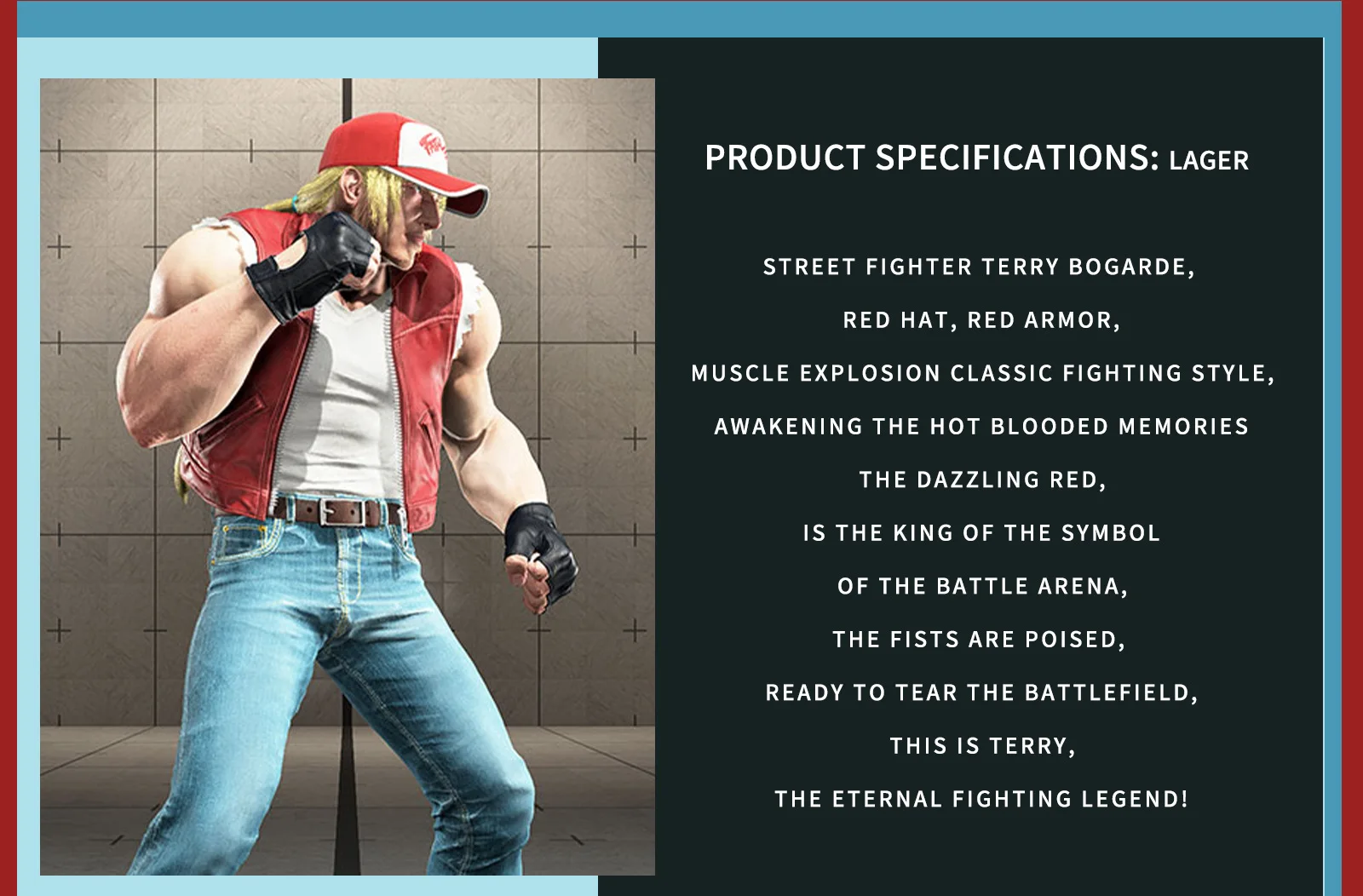 The King of Fighters-Inspired Terry Bogard Cosplay Costume Set for Men