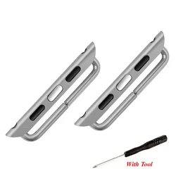 Premium Steel Watch Band Adapters (Set of 2) for Seamless Strap Connection (Silver)