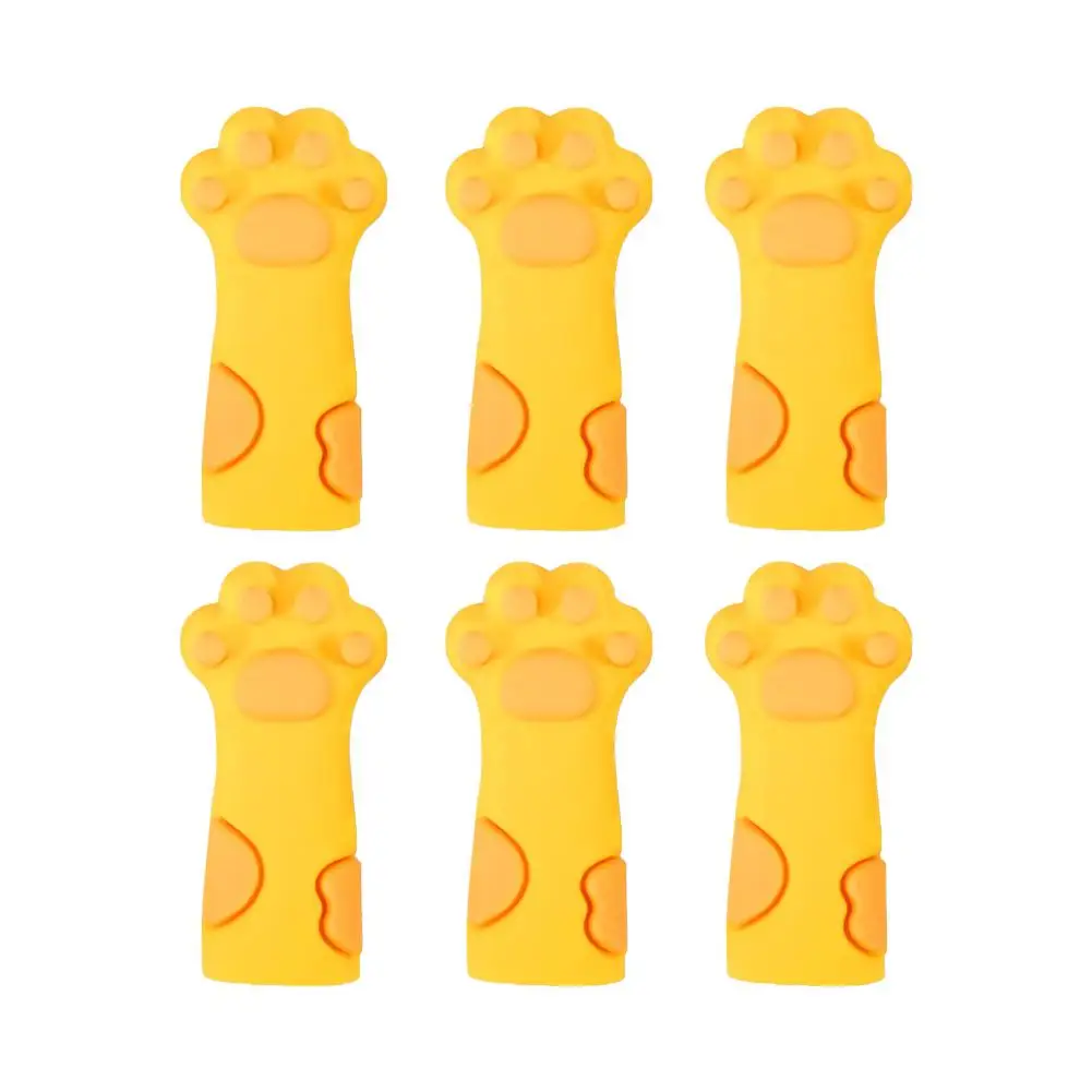 6pcs Cute Paw Knitting Needle Stoppers Needles Accessories Silicone Weave Tool Point Cap Anti-shedding Sewing Protector A7b2