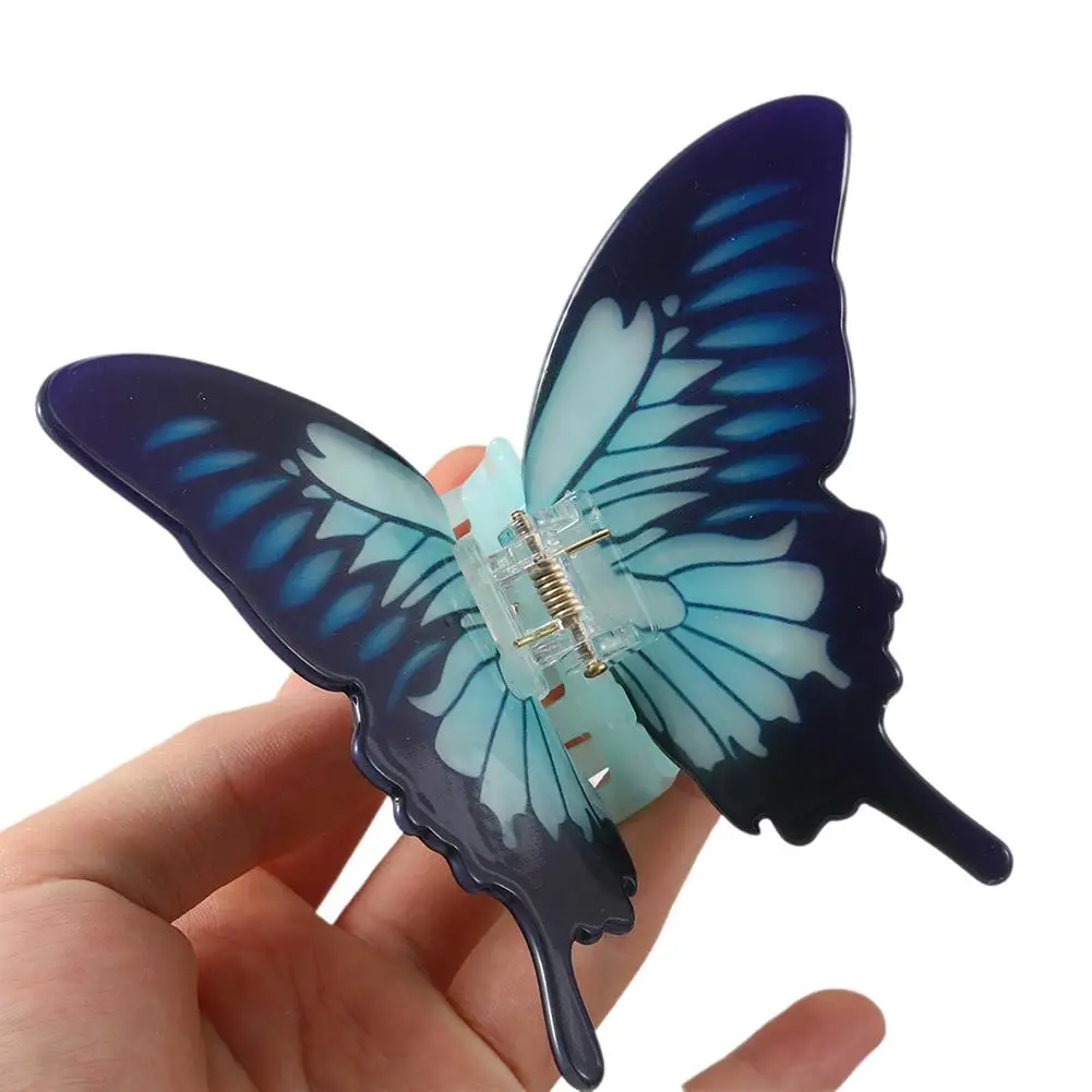 프랑스 클립 인쇄 헤어 클로, 우아한 아름다운 상어 게 헤어 클립, 여성용 헤어 액세서리, F6c8