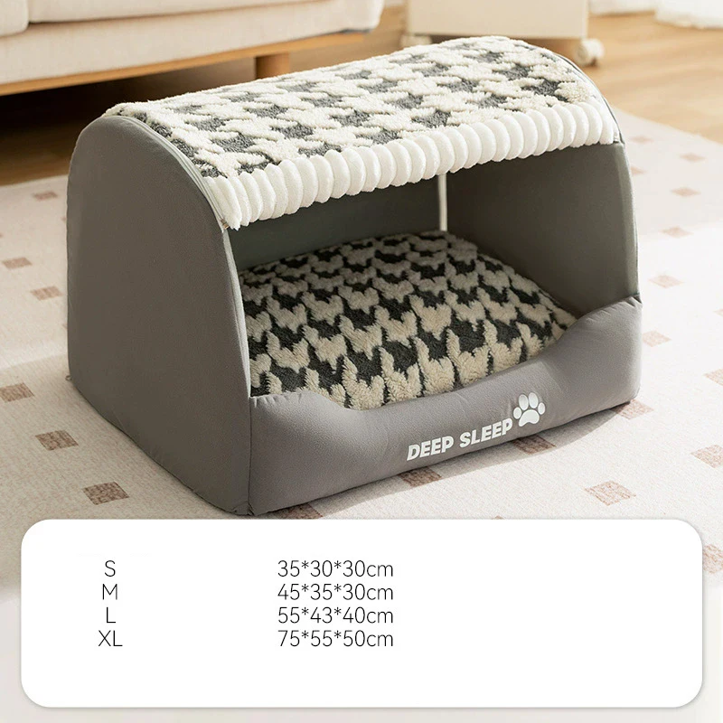 Cute Cusion Kennels PP Cotton Fluffy Dogs Room Half-Closed Puppy Sleeping Nest Foldable Home Puppy Pet Products