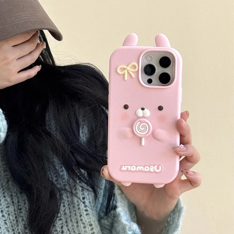 Pink Kawaii Melody Cartoon Rubber Silicone Soft Phone Case