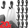 1-20pcs Mini Stainless Steel J-shaped Hook With Screw Items Key Rack Wall Punching Hooks Kitchen Accessories Bathroom Hardware 1