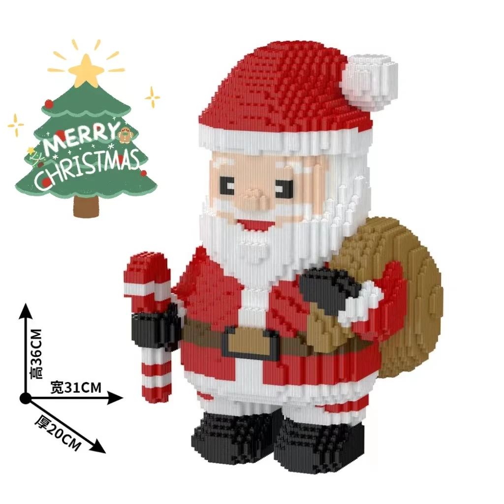 

The latest splicing small particle building block toys Christmas Christmas Eve snowman elk decoration senior sense gift building