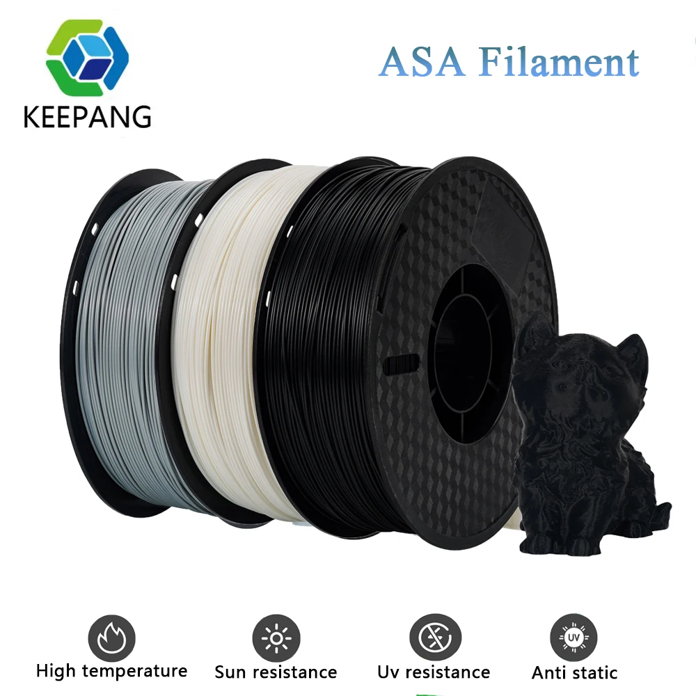 Kee Pang 1kg ASA Filament 1.75mm ±0.03mm 3D Printing Filament High Quality NO Bubble UV Resistance for FDM 3D Printer