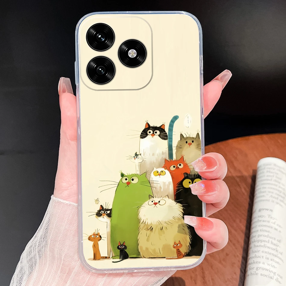 Lovely Animal Cartoon Soft Clear Silicone Phone Case - Lightweight and Durable Cover