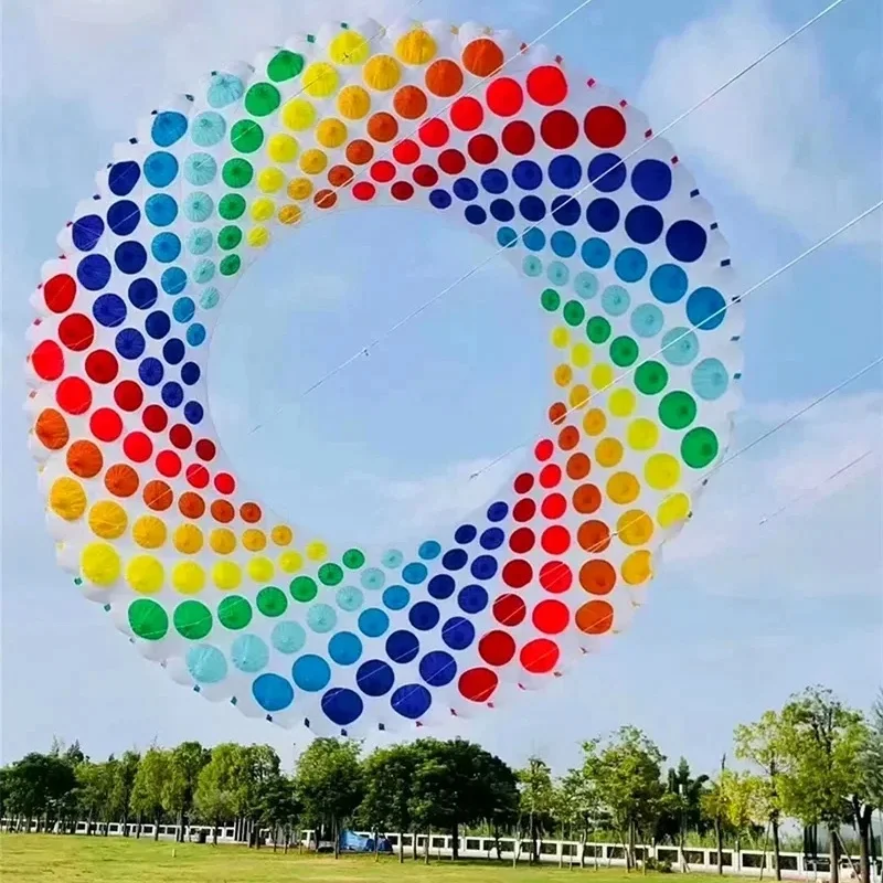 

free shipping 15m ring kites flying outdoor professional winds kites rainbow kites display kite paragliding equipment infltable