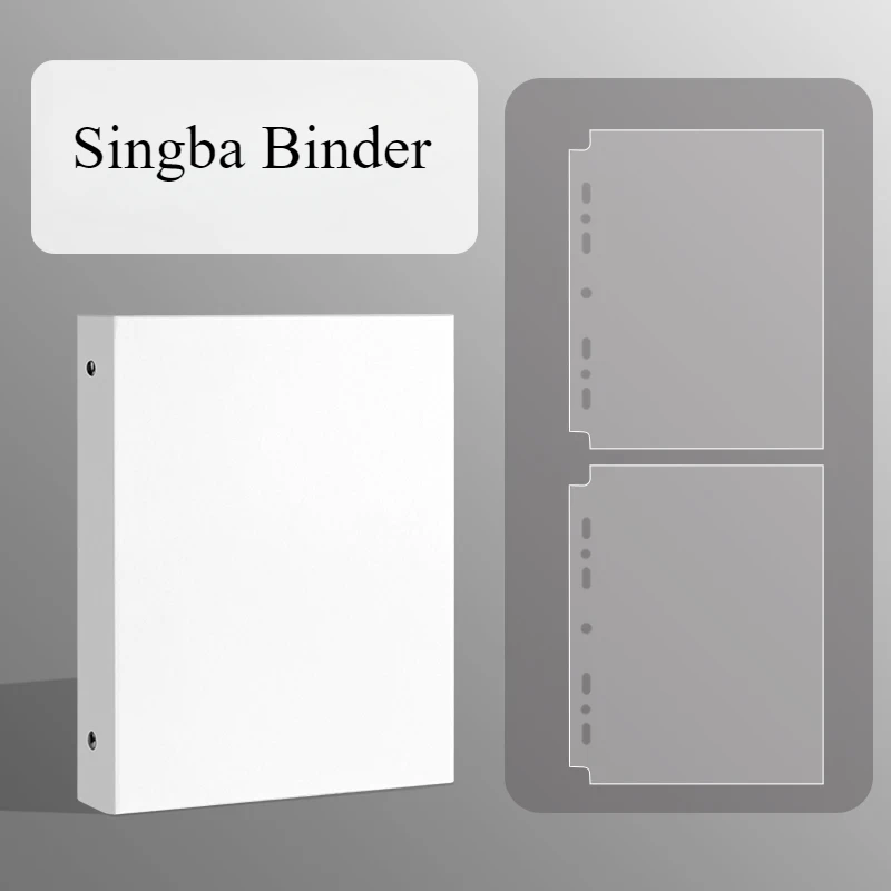 Singba Solid White Photocard Binder Large 4Grid Collect Book Magnetic Buckle 3inch Photo Album Star Chasing Collection Holder card binder