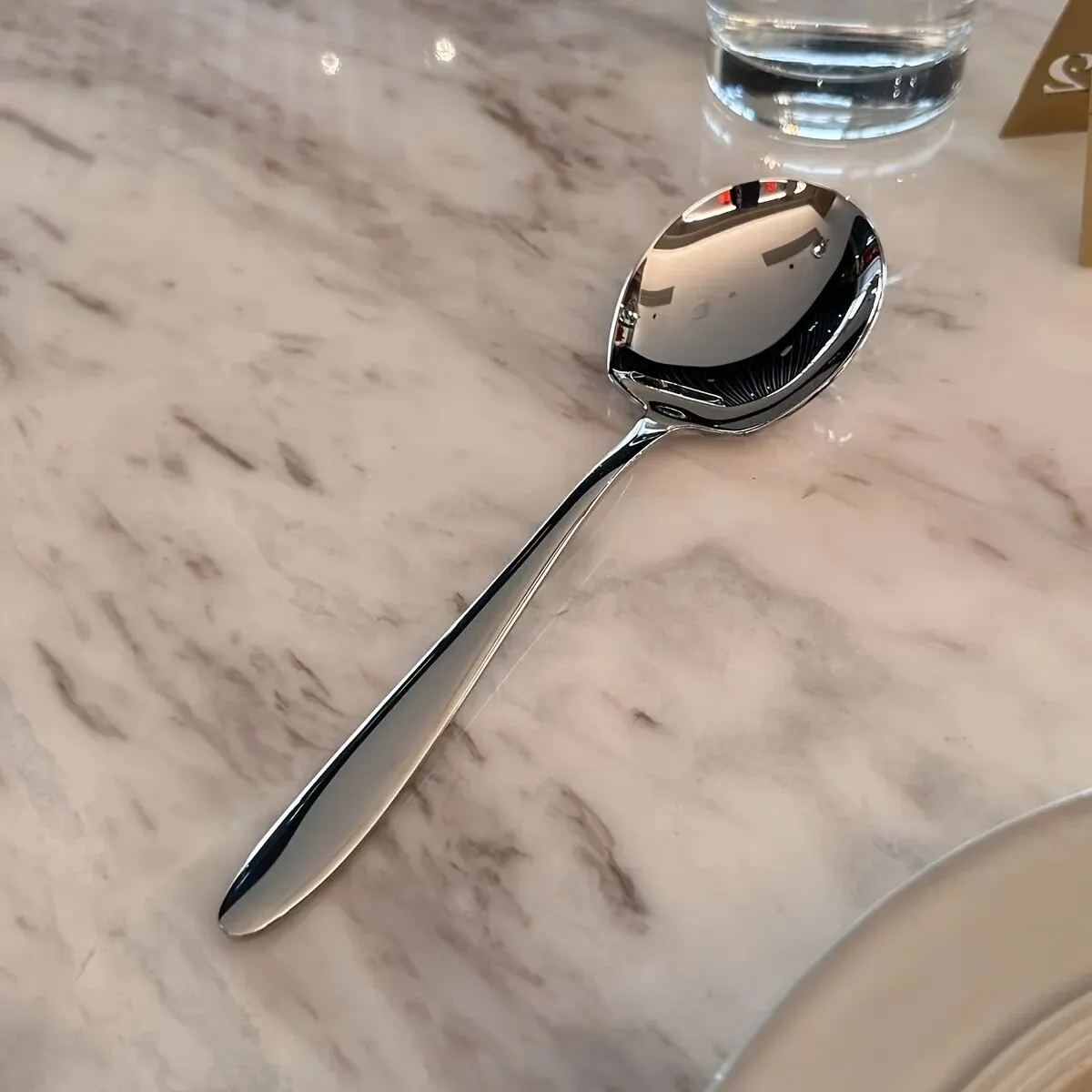 Stainless Steel Divided Soup Spoon Public Spoon Buffet For Home Kitchen Restaurant Hotel Buffet Catering Serving Spoon 1pc