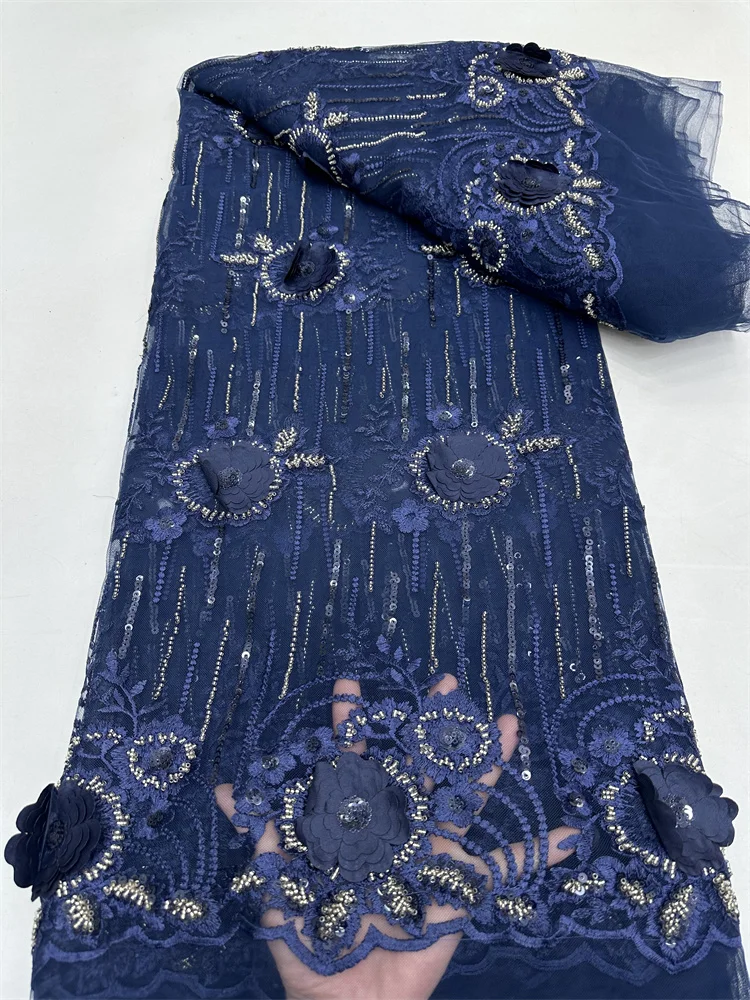 

Beaded Lace Fabric High Quality Lace Fabric for Wedding 2024 Beaded French Mesh For Wedding Party Dress Wedding Sewing