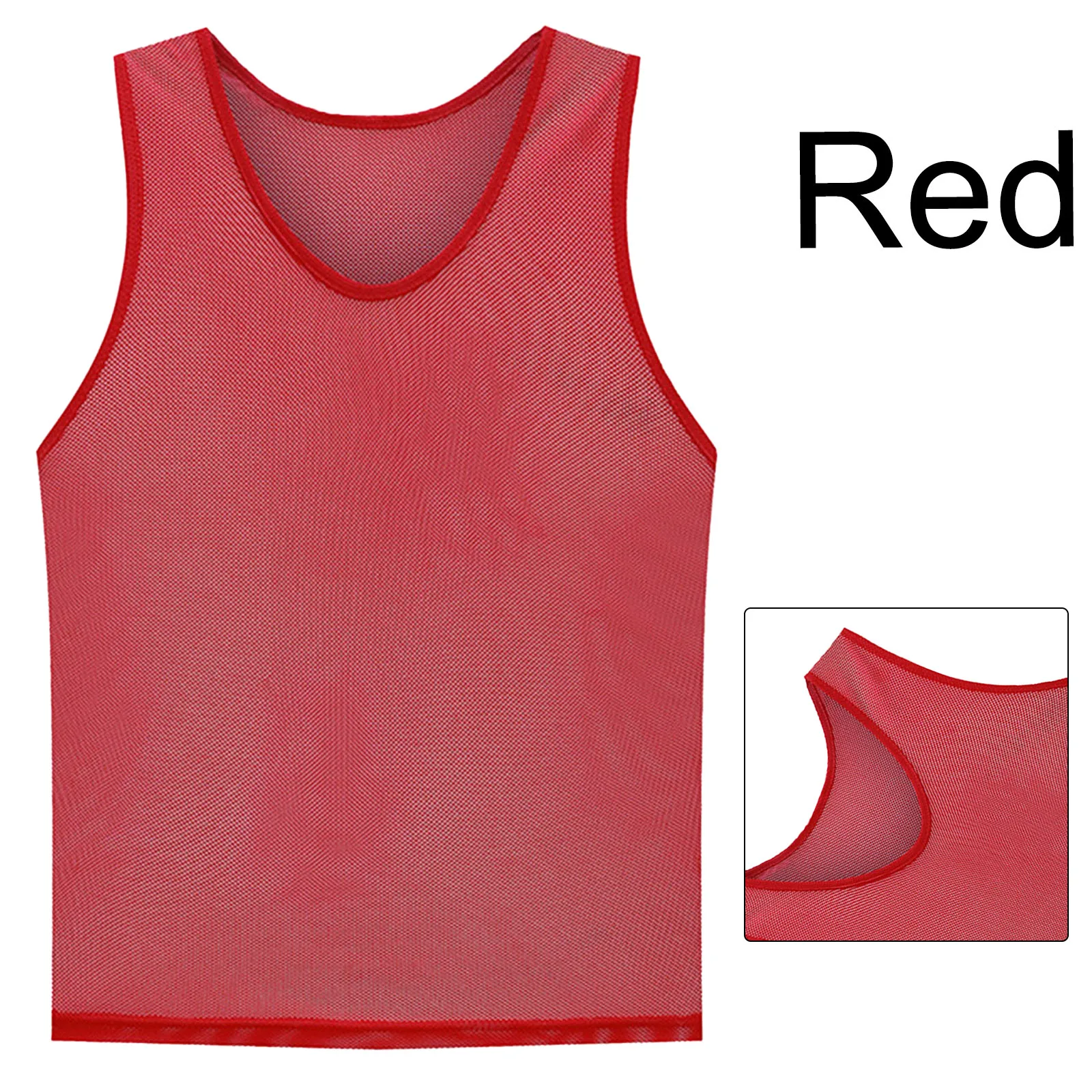 Description Picture 4 of itemFootball Vest Jerseys Sports Training BIBS Mesh Vests Loose Basketball Crickets Soccer Volleyball Rugby Team Sports Parts