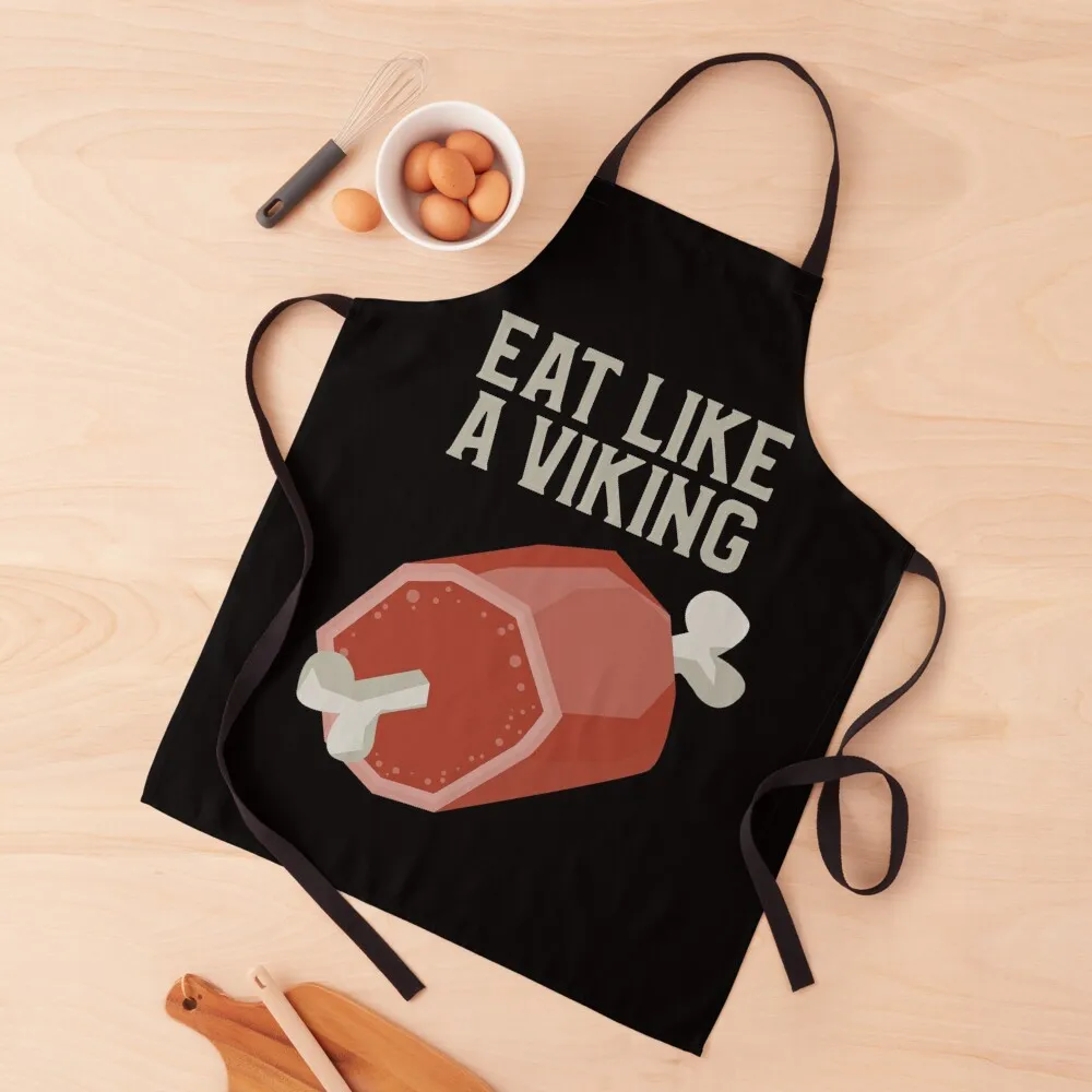 

Eat like a viking Apron Chef Uniform Women Women'S Dresses Kitchen Apron For Men Kitchen Utensils