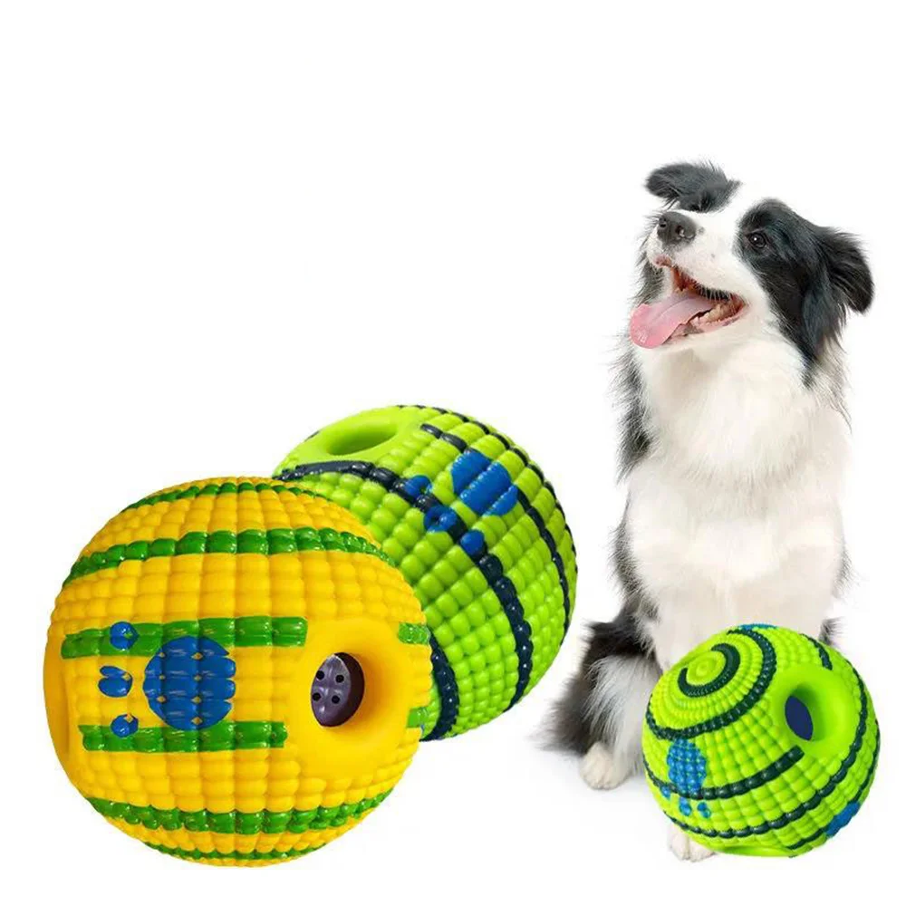 

Pet Dog Toy Ball Molar Teeth Bite-Resistant Dog Bouncing Ball Teddy Samoy Small and Medium-Sized Dog Rubber Voice Training Ball