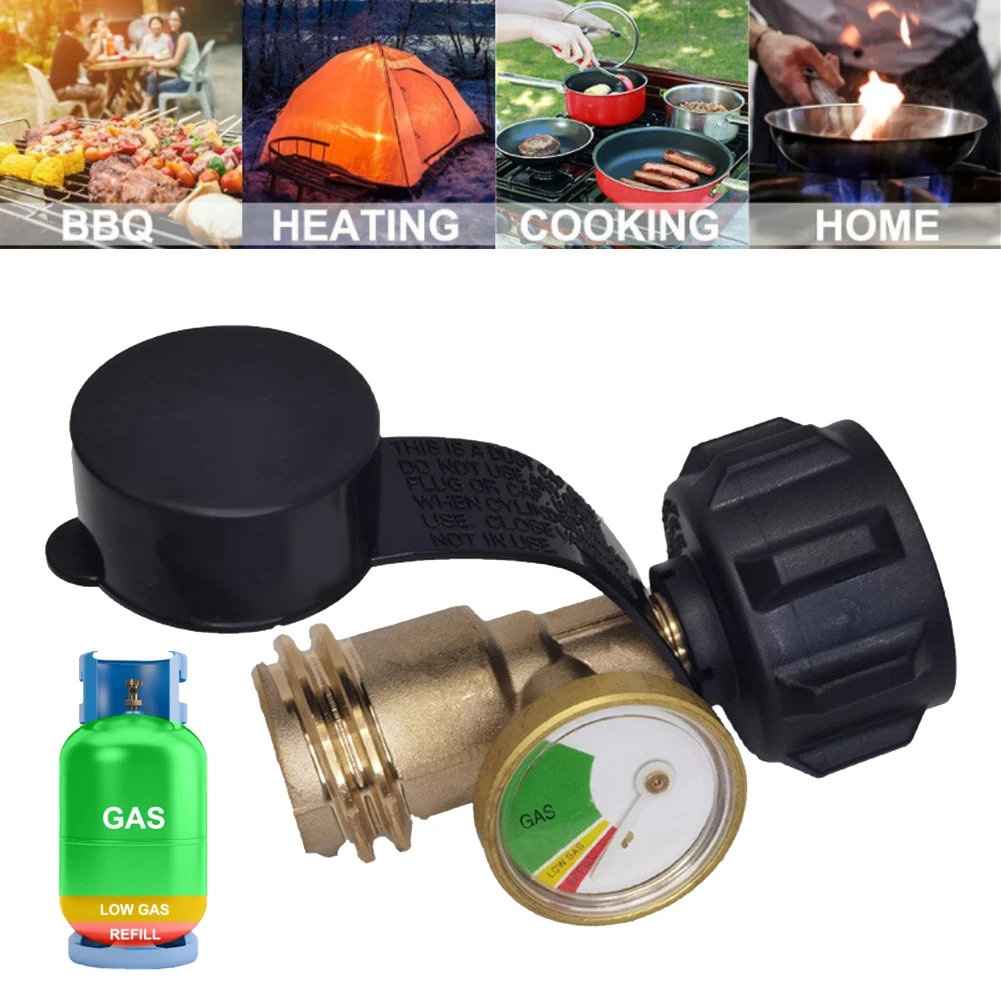 Propane Tank Gauge Gas Grill BBQ RV Camping Pressure Meter Indicator for Home 