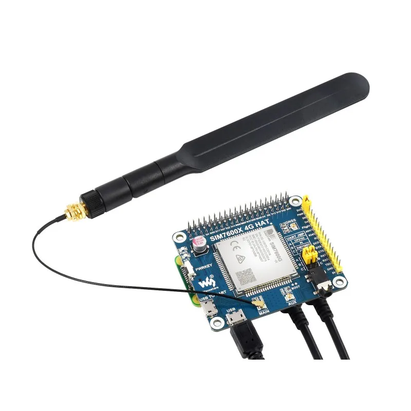 

SIM7600G-H 4G HAT For Raspberry Pi, LTE Cat-4 4G / 3G / 2G Support, GNSS Positioning, Global Band SIM7600
