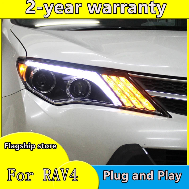 

For Toyota RAV4 LED Headlight 2013 2014 2015 2016 Rav 4 Head Lamp Front Turn Signal DRL Hid Bi Xenon Lens Automotive Accessories