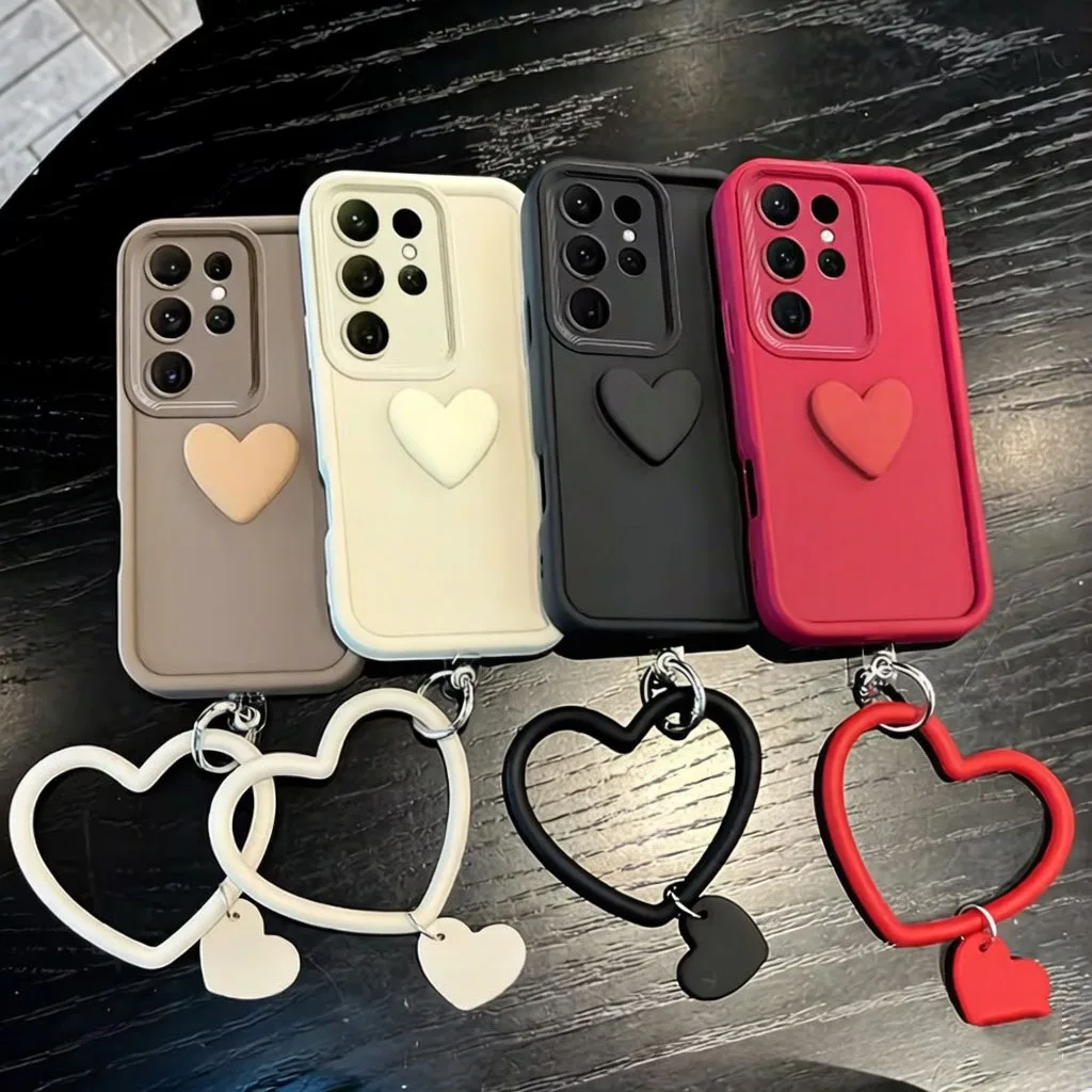 Charming 3D Love Heart Bracelet Silicone Phone Case
