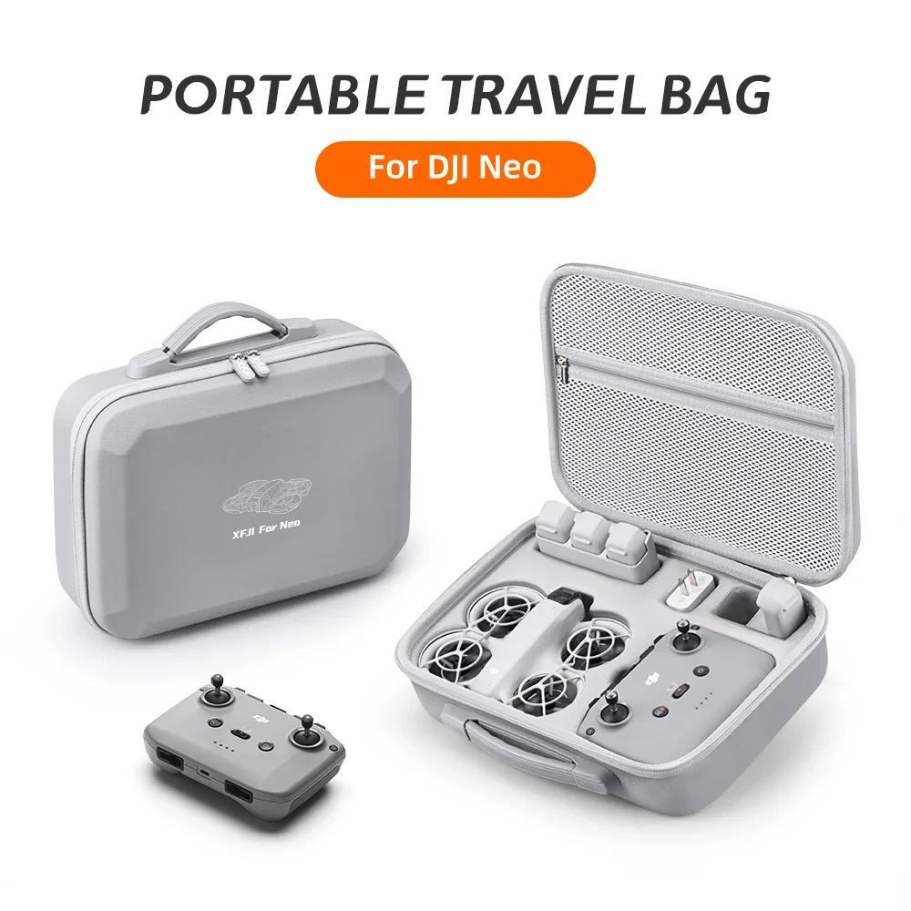 Storage Bag Protective Carrying Case PU Leather Drop-resistant Hard Shell Handbag For DJI NEO Drones Controller Accessories