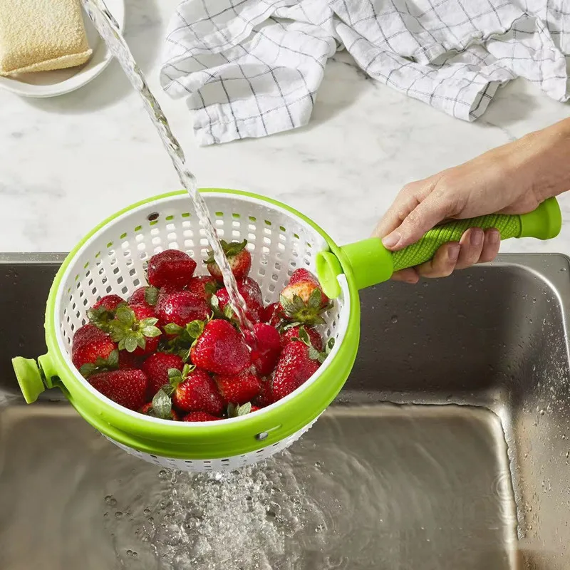 Salad Spinner Kitchen Vegetable Fruit Spin Drainer Basket A Good Helper For Washing Vegetables At Home Kitchen Supplies