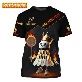 T-shirt sportiva da badminton Abbigliamento da uomo Cool Novel Stampa 3D Sport T-shirt a maniche corte ad asciugatura rapida T-shirt personalizzata per palestra estiva