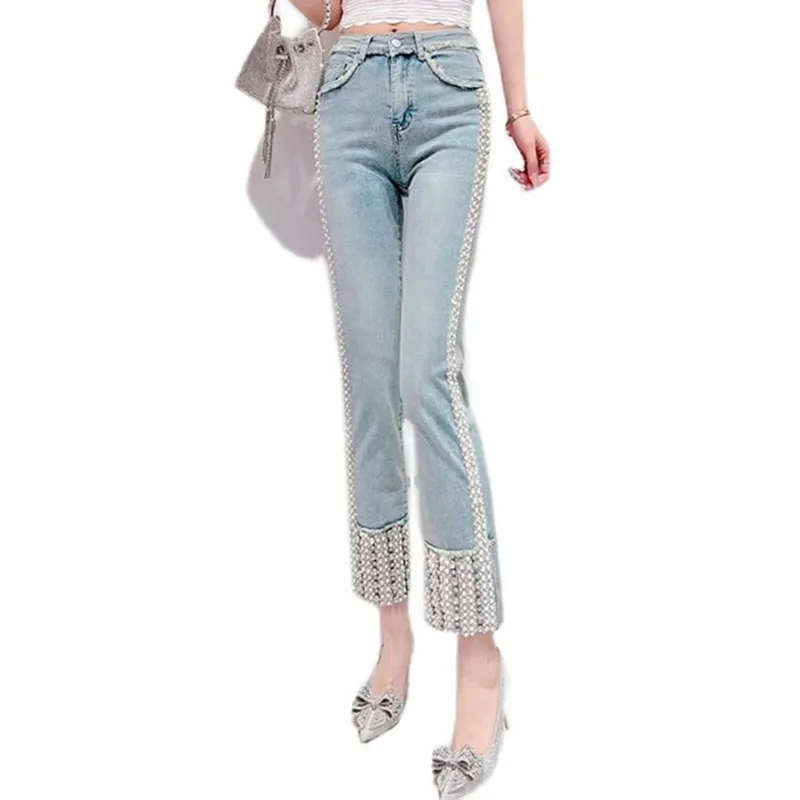 high-street-diamante-micangas-jeans-retas-mulheres-nova-moda-primavera-magro-all-match-denim-calcas-s561