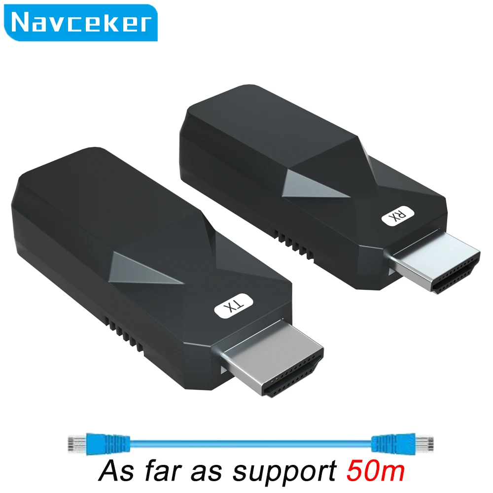 

2023 50M HDMI Over IP Network Extender 1080P HDMI Transmitter by RJ45 CAT5e CAT6 LAN Extensor Like HDMI Splitter Support POE