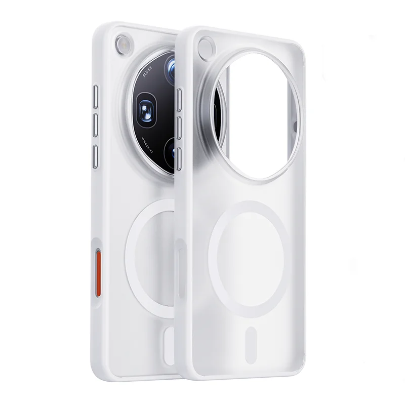 ELVEV Frosted Translucent Magnetic Phone Case with 360° Rotating Ring Holder