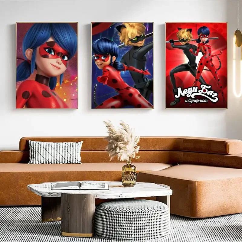 

Babaite cartoon anime L-Ladybugs POSTER DIY Kraft Paper Vintage Poster Wall Art Painting Study Stickers Big Szie Wall Painting