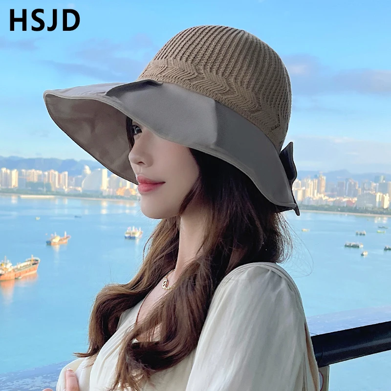 Women Women Bowknot Sun Hat Anti-UV Sun 