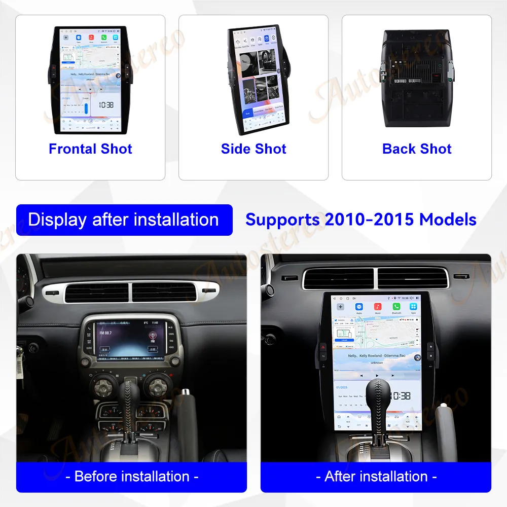 14.4 inch Carplay Android 14 For Chevrolet Camaro 2010-2015 Tesla Screen Car GPS